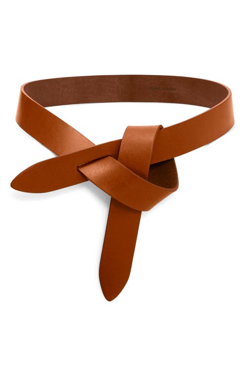 Shop Isabel Marant Lecce Knotted Leather Belt In Natural