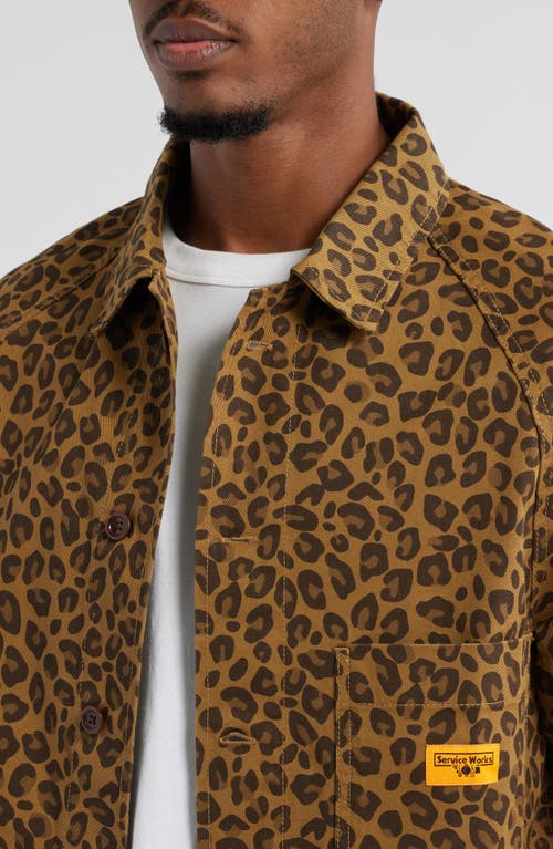 Service Works Leopard Print Front Of House Jacket In Brown
