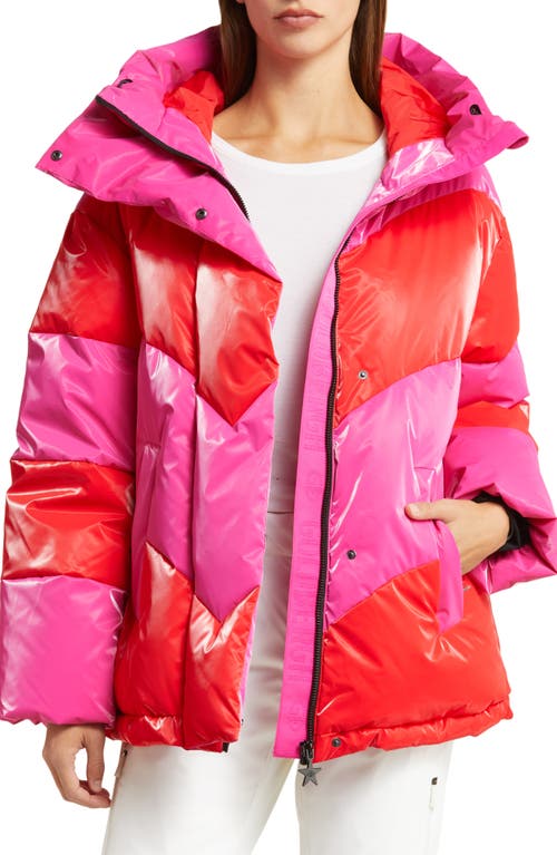 Goldbergh Candycane Waterproof Hooded Ski Jacket Rainbow Passion Pink at Nordstrom, Us