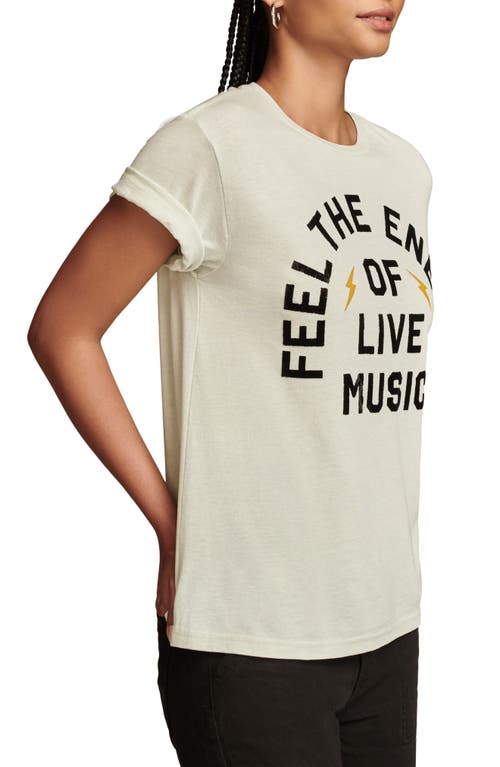 Shop Lucky Brand Feel The Energy Of Live Music Graphic Cotton Blend T-shirt In Pale Ivory