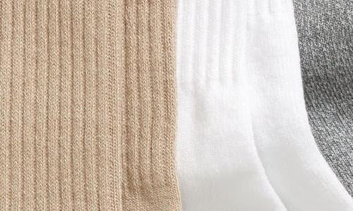 Zella 3-pack Crew Socks In Tan Thread