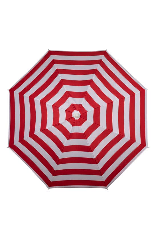 PICNIC TIME PICNIC TIME RED CABANA STRIPE PORTABLE BEACH UMBRELLA