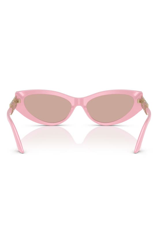 Shop Versace 56mm Mirrored Cat Eye Sunglasses In Perla Pastel Pink