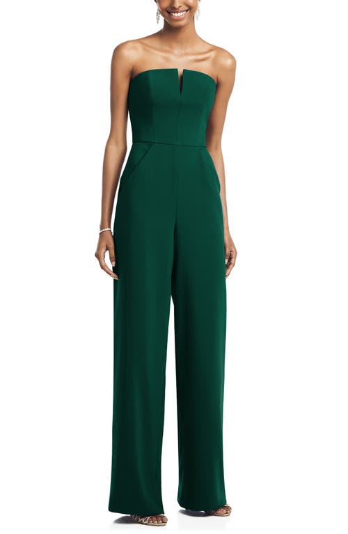 Strapless Crepe Jumpsuit in Hunter