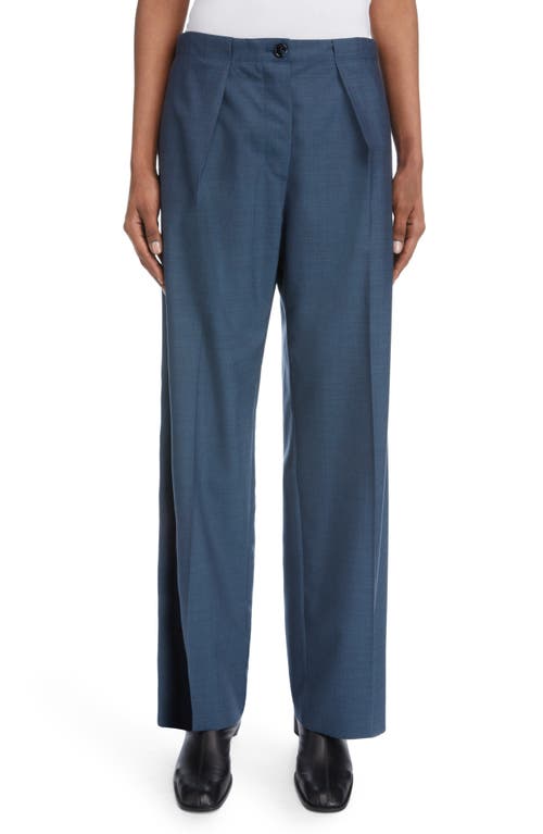 Acne Studios Pernille Wool Straight Leg Trousers in Blue at Nordstrom, Size 8 Us