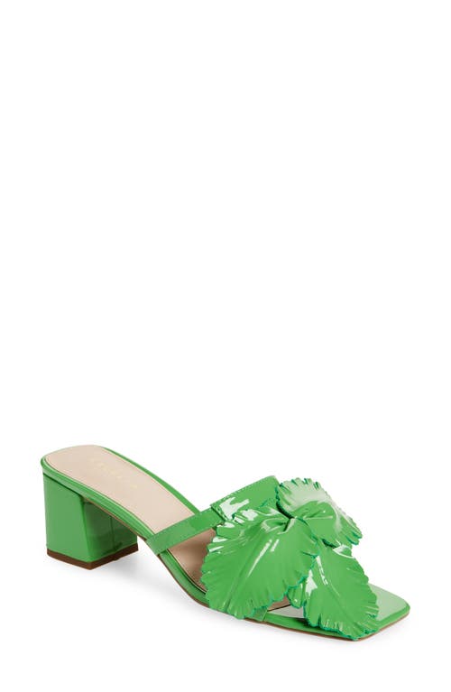 Happy Leather Sandal in Green Liquid Patent