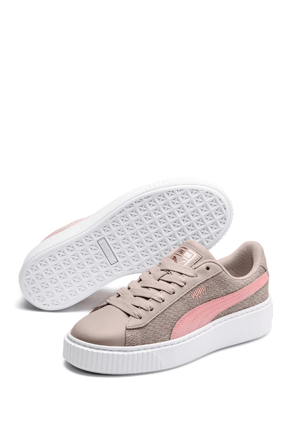 puma basket weave platform sneaker