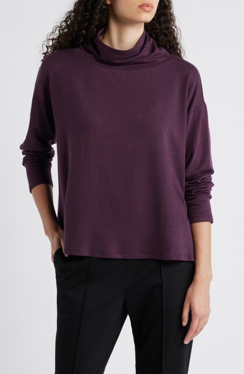 Shop Eileen Fisher Drapey Funnel Neck Top In Violet