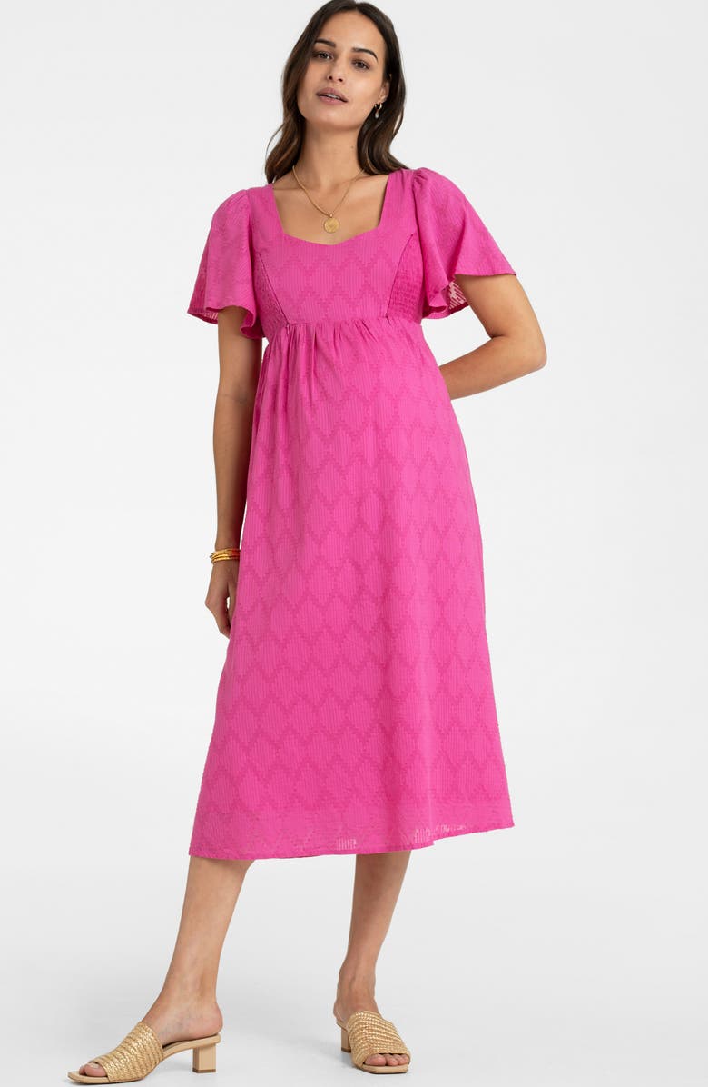 Seraphine Broderie Anglaise Maternity/Nursing Midi Dress Nordstrom