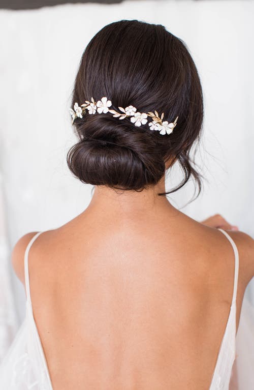 Brides & Hairpins Thisbe Floral Halo Comb in Gold
