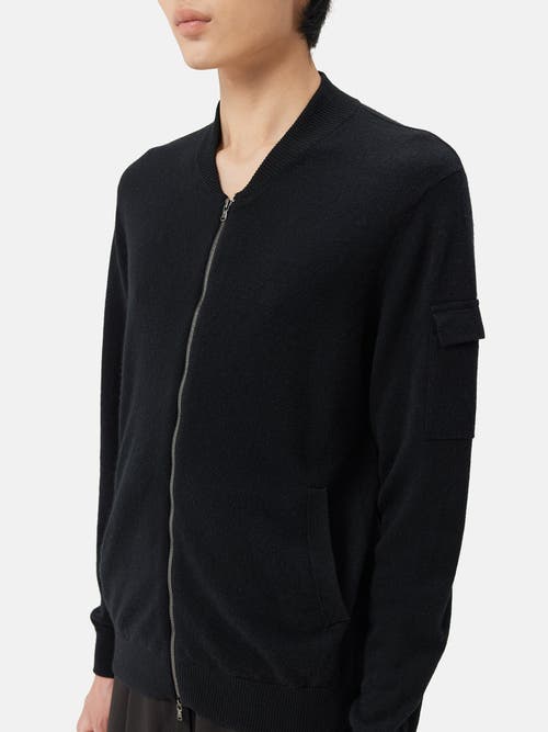 Gobi Mongolian Cashmere Cashmere Bomber In Black