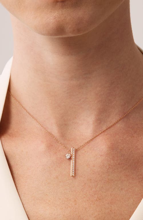 Shop Hearts On Fire Barre Pavé Diamond Pendant Necklace In Yellow Gold/diamond
