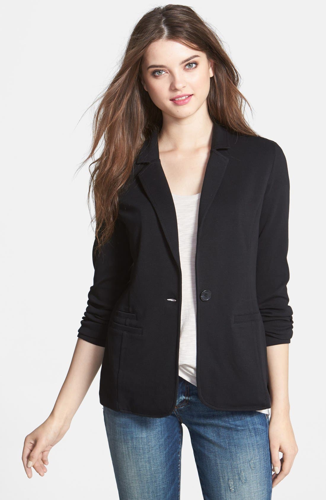Caslon® Roll Sleeve Knit Blazer (Regular & Petite) Nordstrom