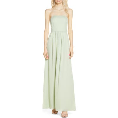 Wayf The Harlet Convertible Metallic Chiffon A-Line Gown, Green