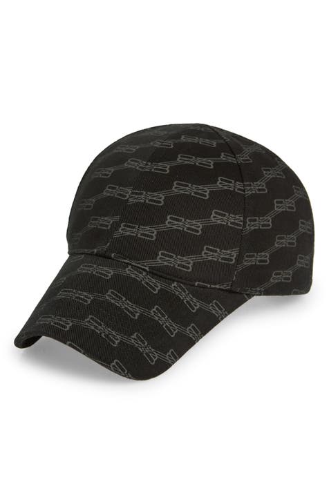Louis Vuitton Black Leather Shearling Fur Monogram Logo Visor Baseball Cap  Hat M