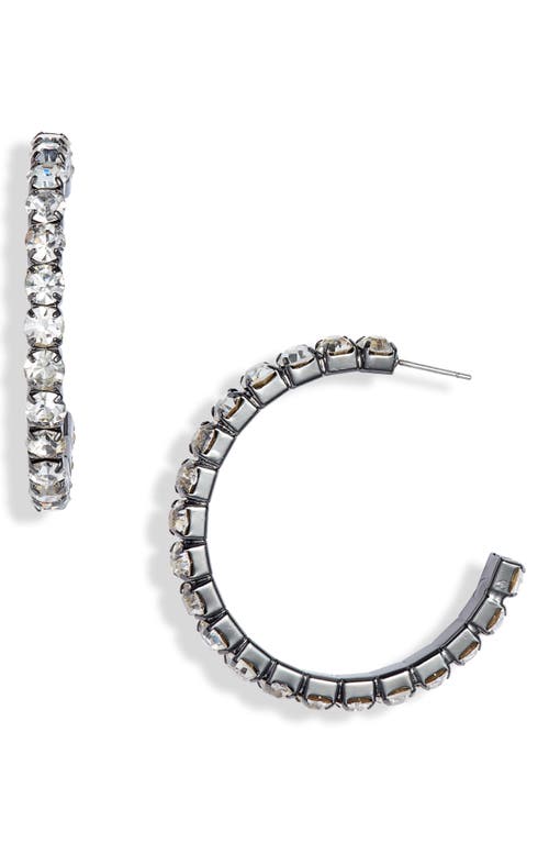 ROXANNE ASSOULIN The Never Goes Out of Style Hoop Earrings in Hematite/Clear at Nordstrom