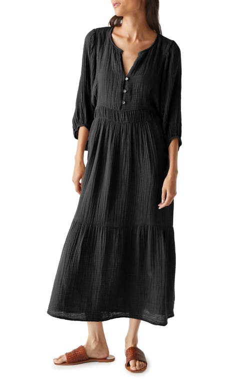 Felicity Gauze Midi Dress in Black