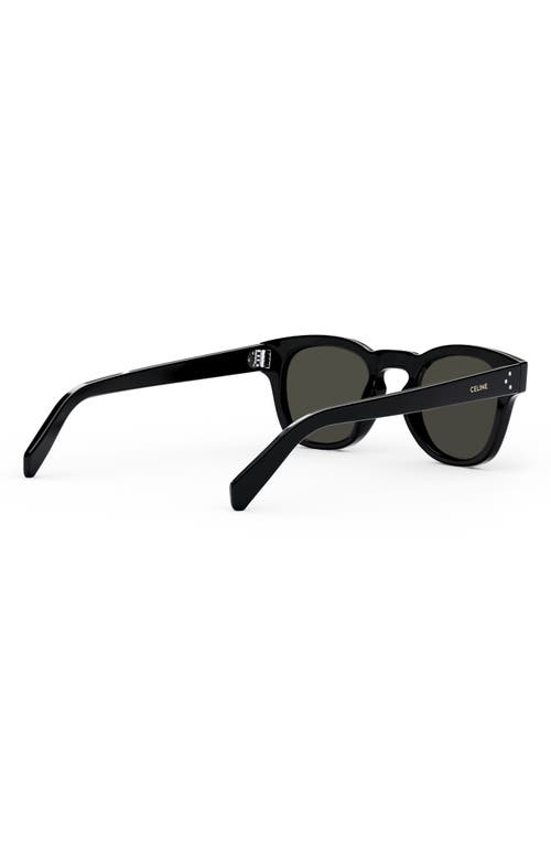 Shop Celine Bold 3 Dots 49mm Square Sunglasses In Shiny Black/smoke