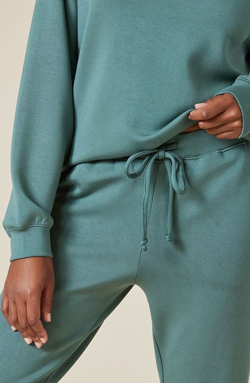 Shop Softies Athleisure Dreamtech Oversize Hoodie Lounge Set In Dusty Green