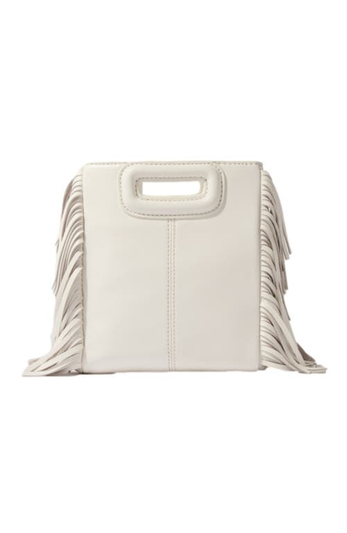 Shop Maje M Mini Leather Bag With Diamantés In White