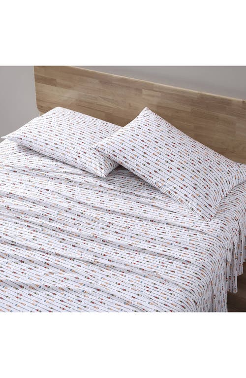 Eddie Bauer Canoe Lake Paddle 100% Cotton Percale Sheet Set In White