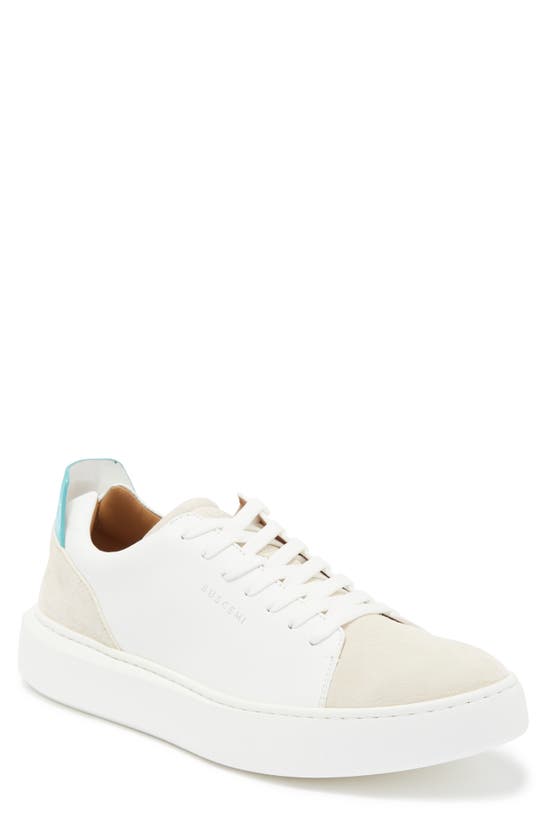 Shop Buscemi Uno Croc Embossed Sneaker In White/ Blue