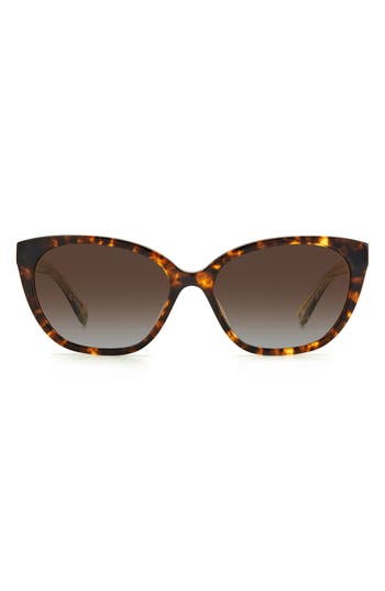Kate Spade New York Phillipa 54mm Gradient Cat Eye Sunglasses In Havana/brown Sf Polar