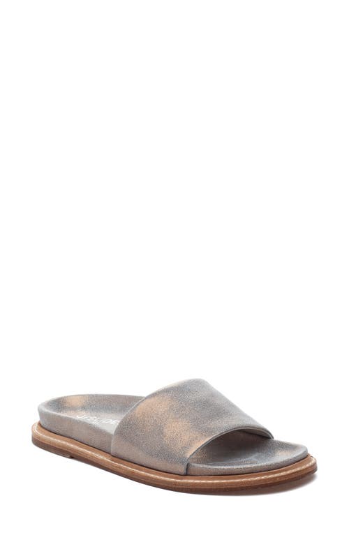 J/SLIDES NYC Roket Slide Sandal in Bronze Metallic Suede