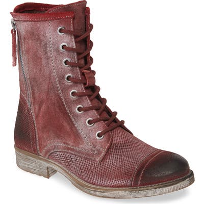 Roan Affair Combat Boot, Red