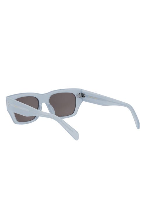 Celine Geometric 3 Dots 53mm Sunglasses In Shiny Light Blue/smoke