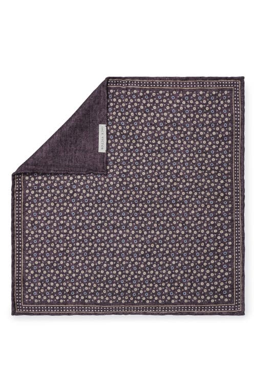 Jack Victor Dollard Reversible Silk Pocket Square in Purple 