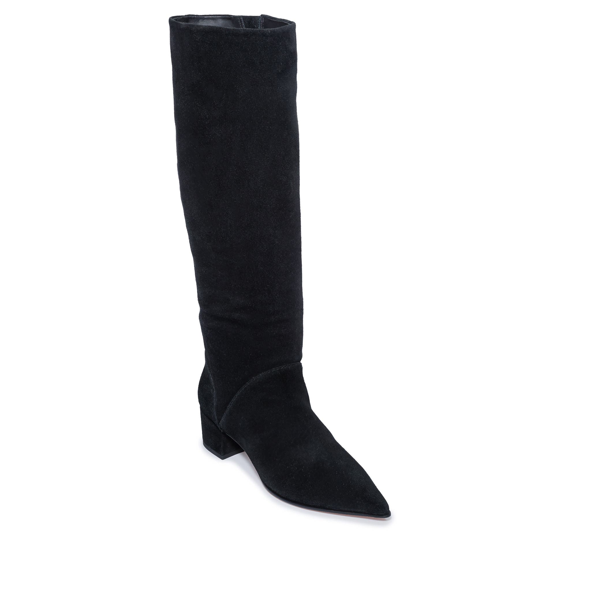 Bernardo Footwear Milano Knee-High Pointed Toe Boot in Black Suede 