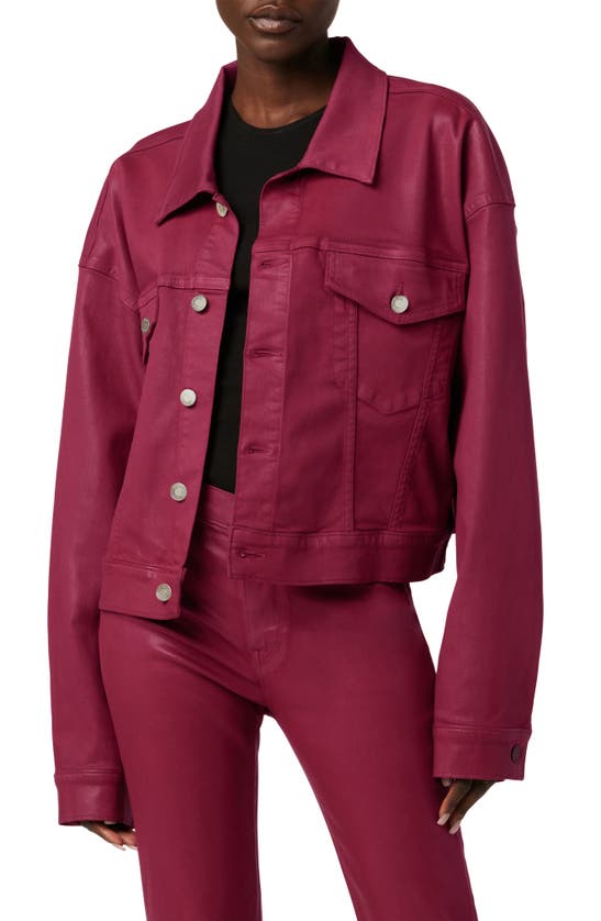 HUDSON HUDSON JEANS BREA COATED DENIM TRUCKER JACKET