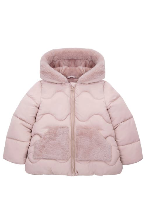 Rokka&rolla Toddler Soft Fleece Lined Puffer Jacket In Pearl Pink