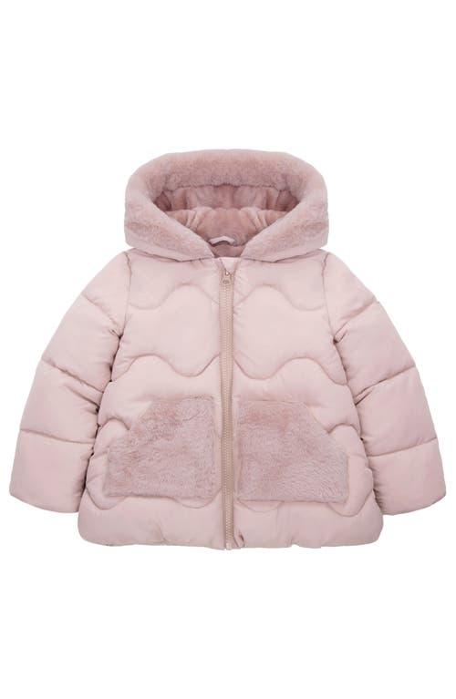 Shop Rokka&rolla Baby Soft Fleece Lined  Puffer Jacket In Pearl Pink