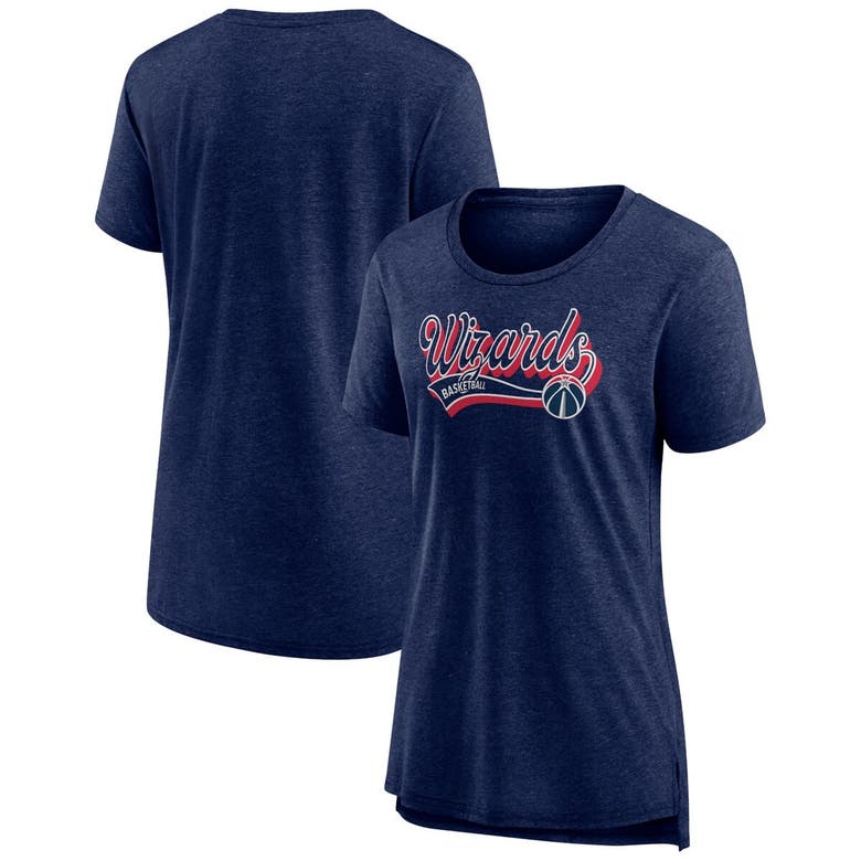 Shop Fanatics Branded Heather Navy Washington Wizards League Leader Tri-blend T-shirt