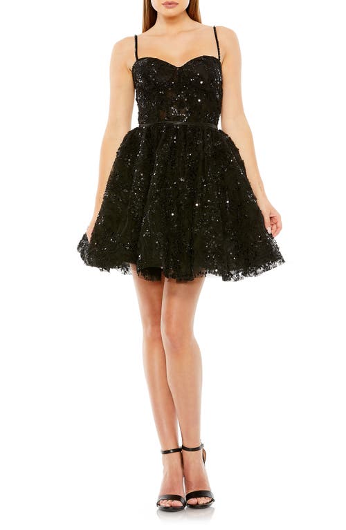 Mac Duggal Sequin Beaded Cocktail Minidress Black at Nordstrom,