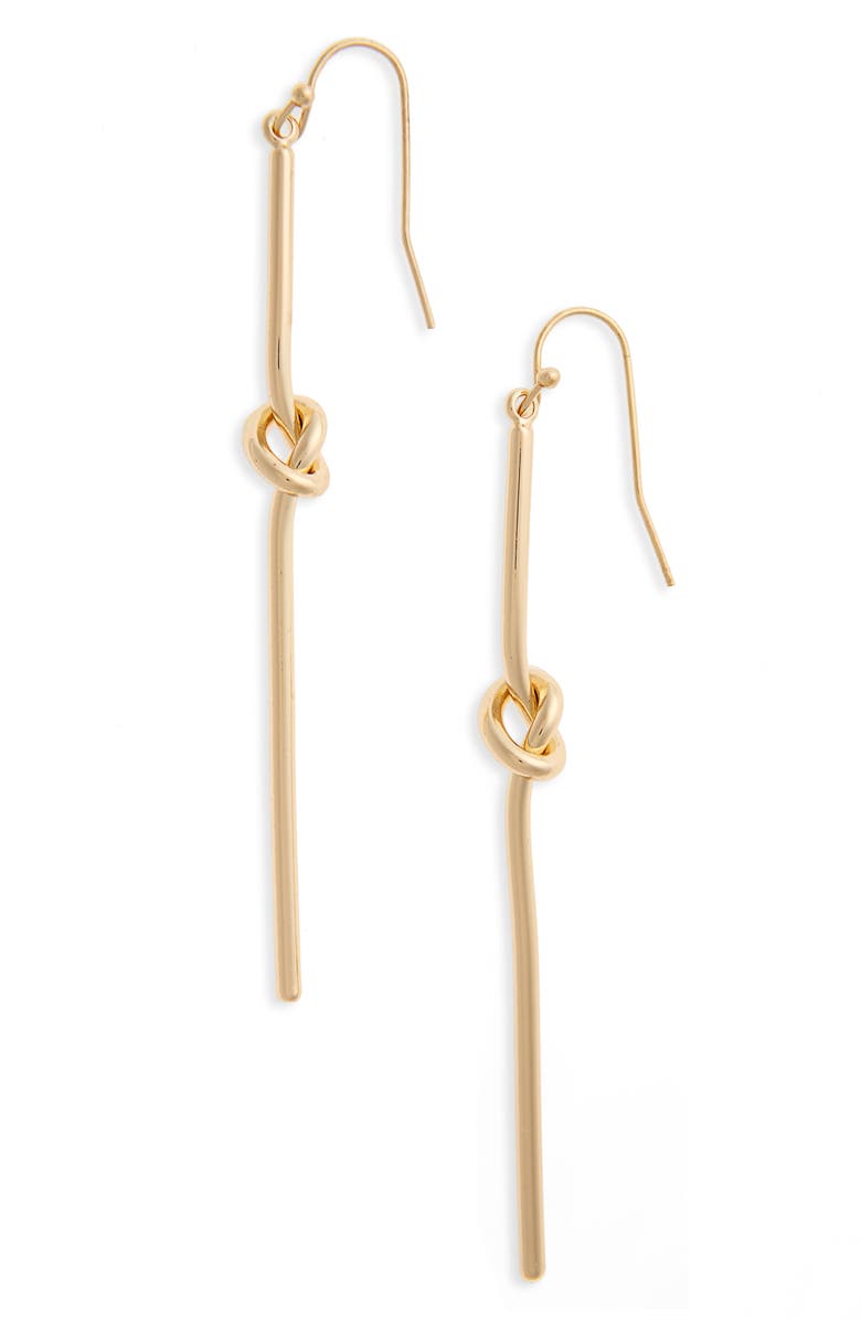 Gold knot drop earrings Clearance