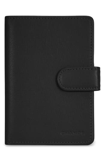 Champs Leather Passport Case In Black