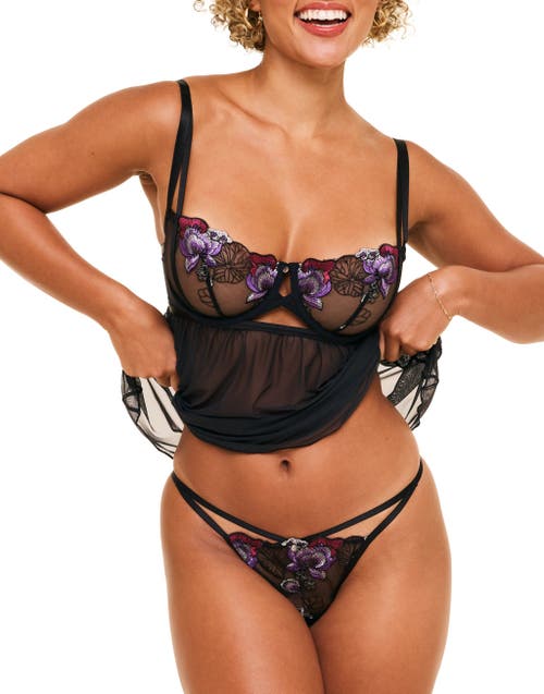 Adore Me Delilah G-string Panties In Floral Purple