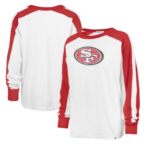 San Francisco 49ers Men's 47 Brand White Wash Long Sleeve T-Shirt Tee