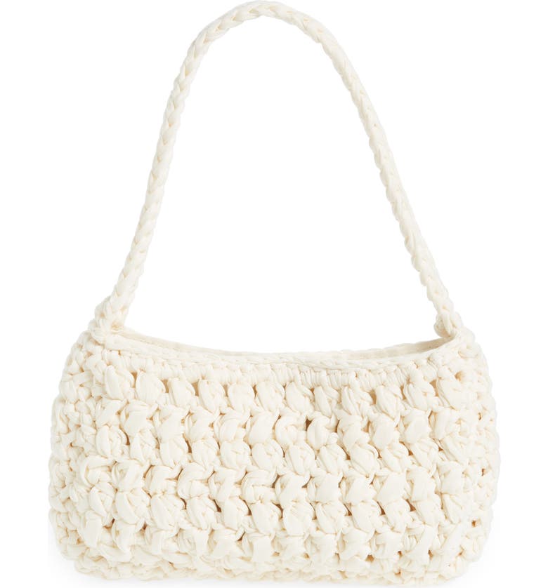 TOPSHOP Woven Shoulder Bag, Main, color, WHITE