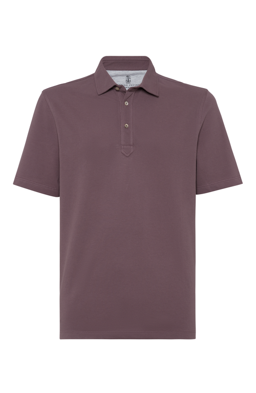 Shop Brunello Cucinelli Piqué Polo Shirt In Light Purple