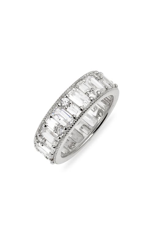 Shop Nordstrom Sterling Silver & Cubic Zirconia Eternity Band Ring In Platinum Plated