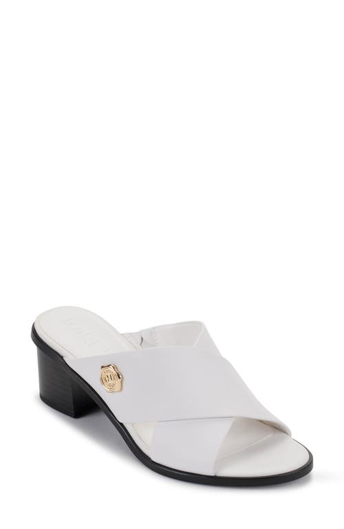 Shop Karl Lagerfeld Paris Henryk Criscross Slide Sandal In Bright White