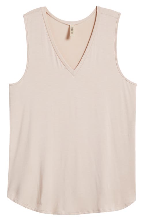24seven Comfort Apparel V-neck Jersey Tank In Beige