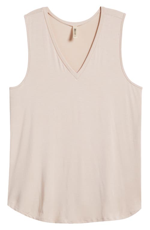 Shop 24seven Comfort Apparel V-neck Jersey Tank In Beige