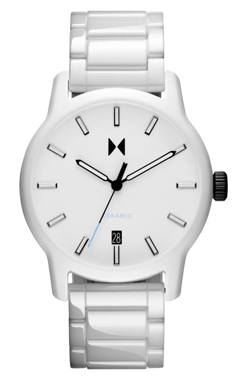 MVMT Classic II Ceramic Bracelet Watch, 44mm in White 