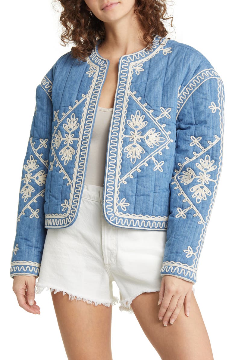 Treasure & Bond Soutache Embroidered Quilted Cotton Jacket | Nordstrom