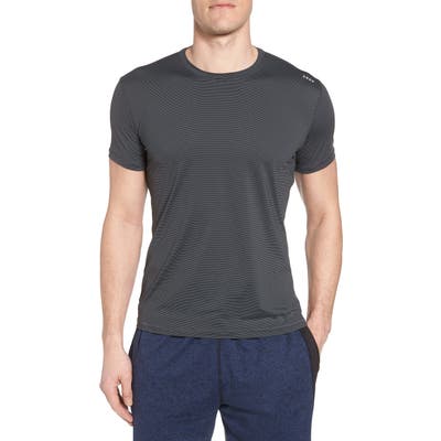 Sodo Lightweight Micro-Stripe Workout T-Shirt, Grey